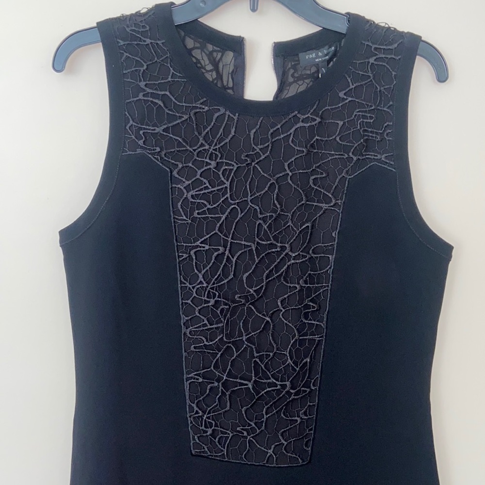 Rag & Bone black mini dress with detailing on front and back